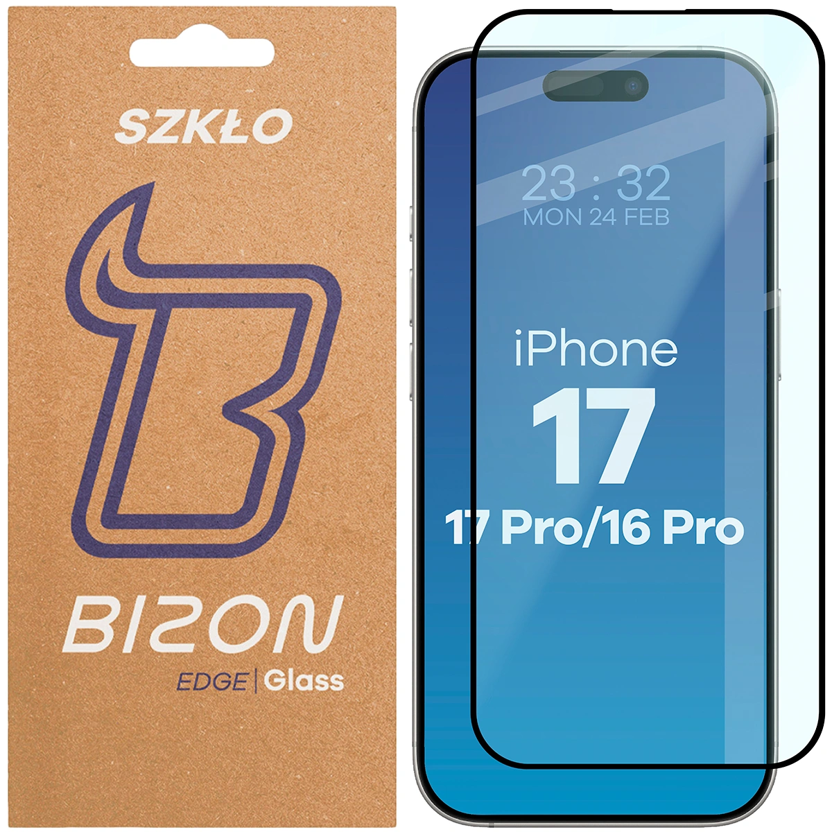 Szkło hartowane Bizon Glass Edge dla iPhone 16 Pro/ 17 / 17 Pro